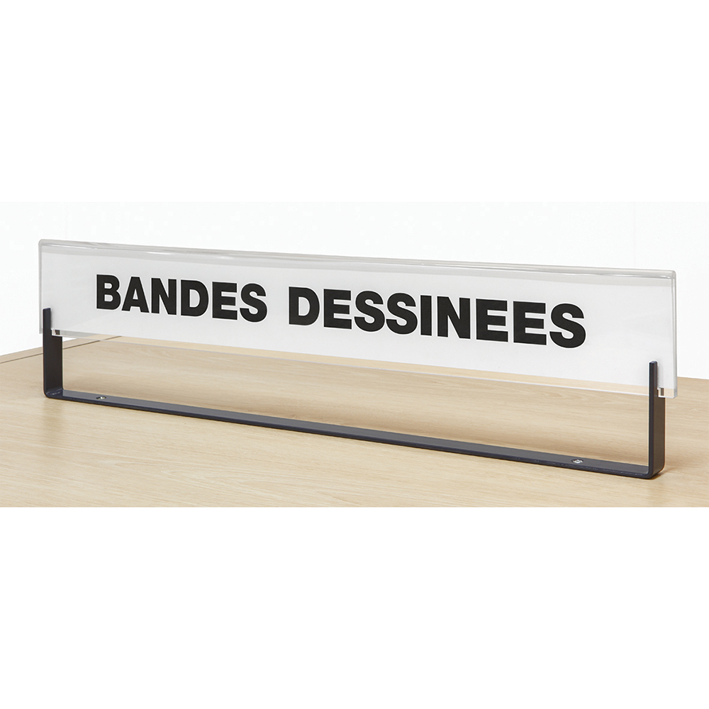 [MO-DBE000053] Signalétique frontale COLOR/HARMONY époxy et plexiglas pour rayonnage fermé L90 cm