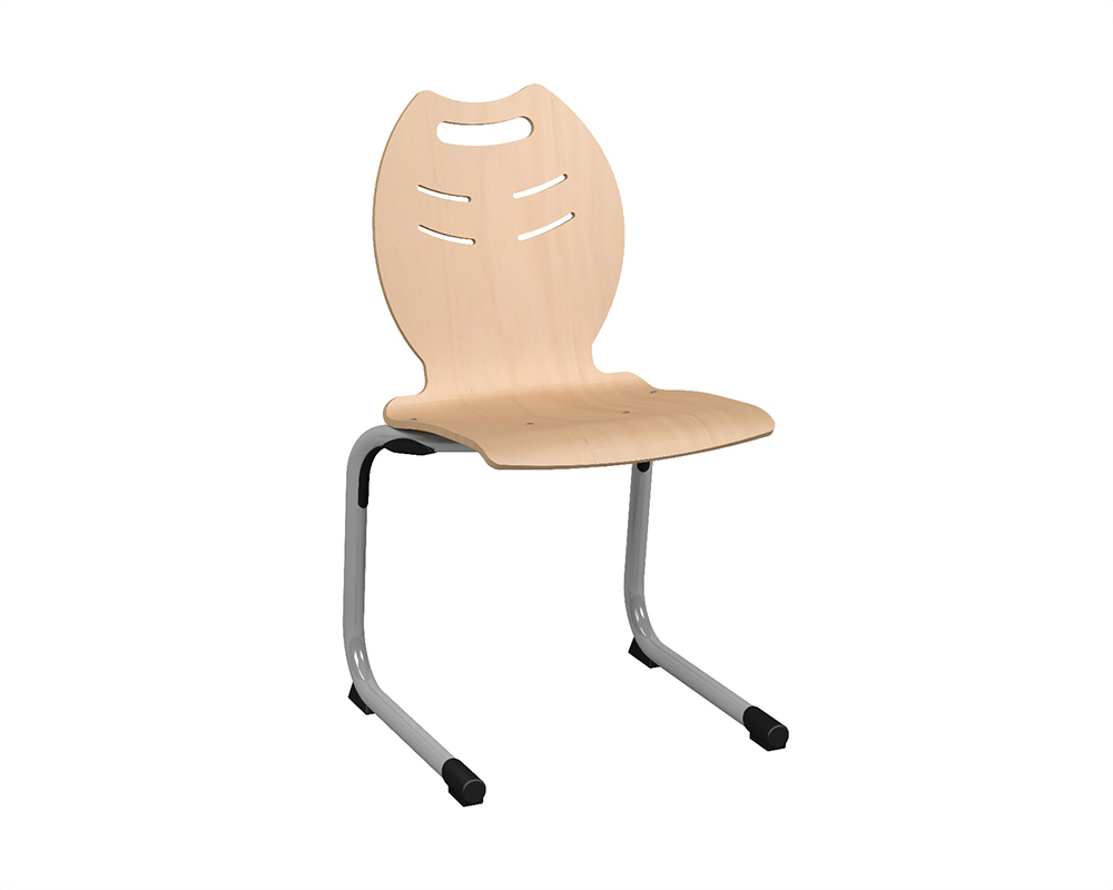 Chaise GALLA coque C25 Anory bois Blueprotech® piètement aluminium époxy - T6