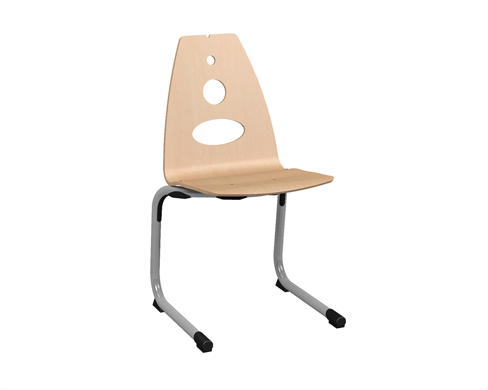 Chaise GALLA coque C9 Zen bois Blueprotech® piètement aluminium époxy - T6