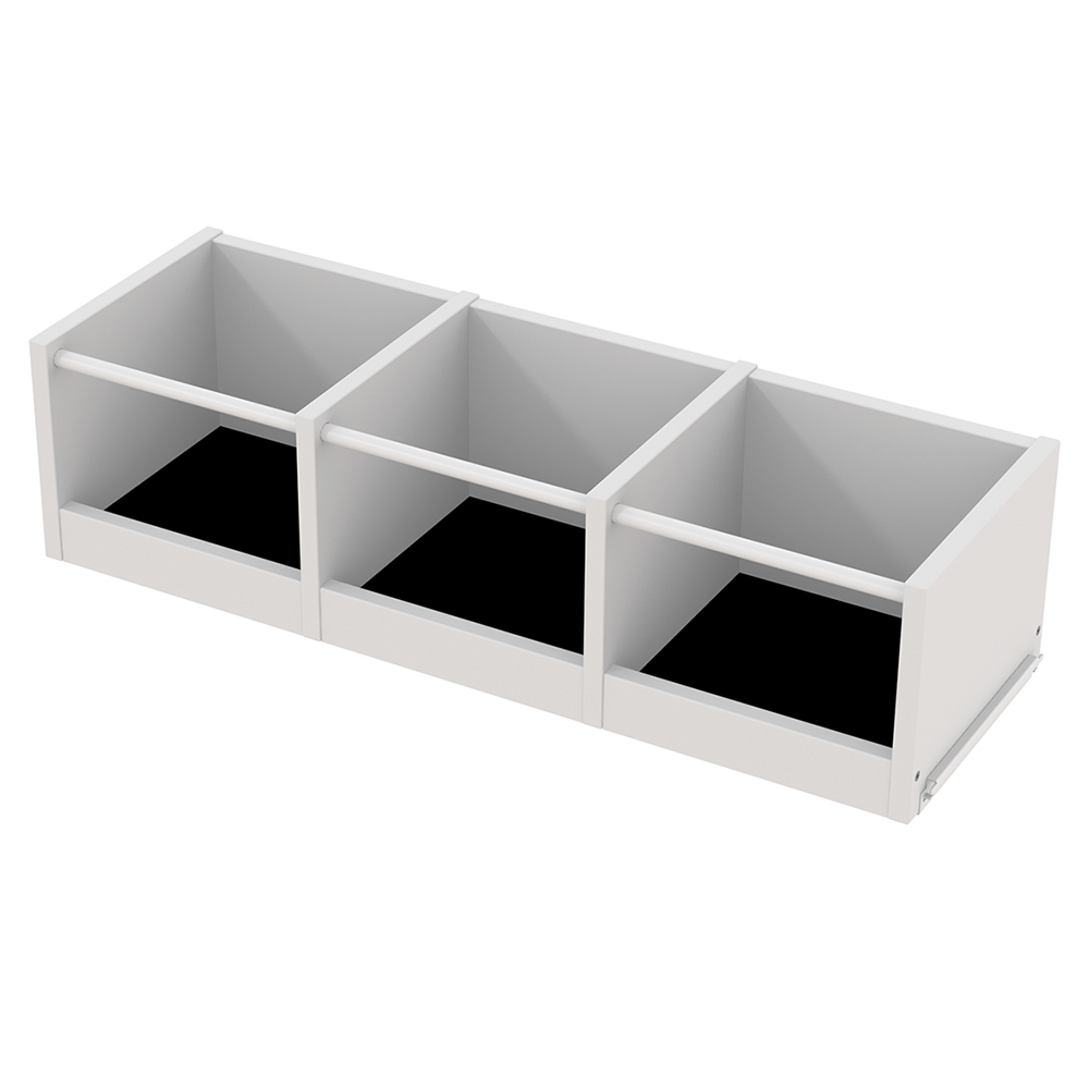 Bac à BD LINÉAL 3 cases mélaminé pour rayonnage L90 cm