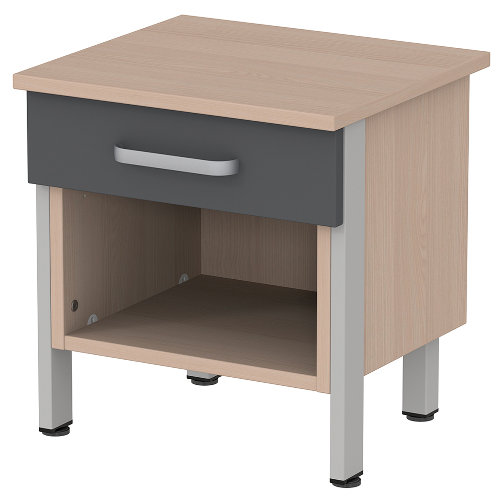 [MO-DLC000106] Chevet CUBIK 1 tiroir mélaminé piètement époxy - L45xP40,5xH47,5 cm