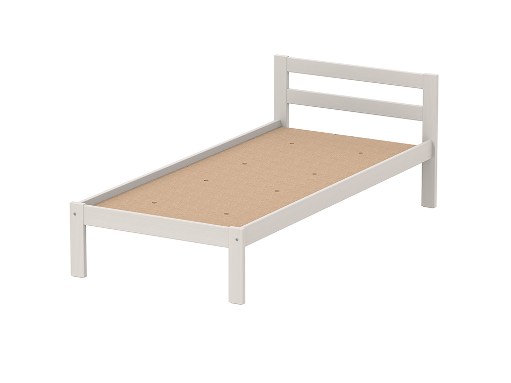 Lit VERCORS II tête de lit 2 traverses bois sommier aggloméré H34 cm - 90x210 cm