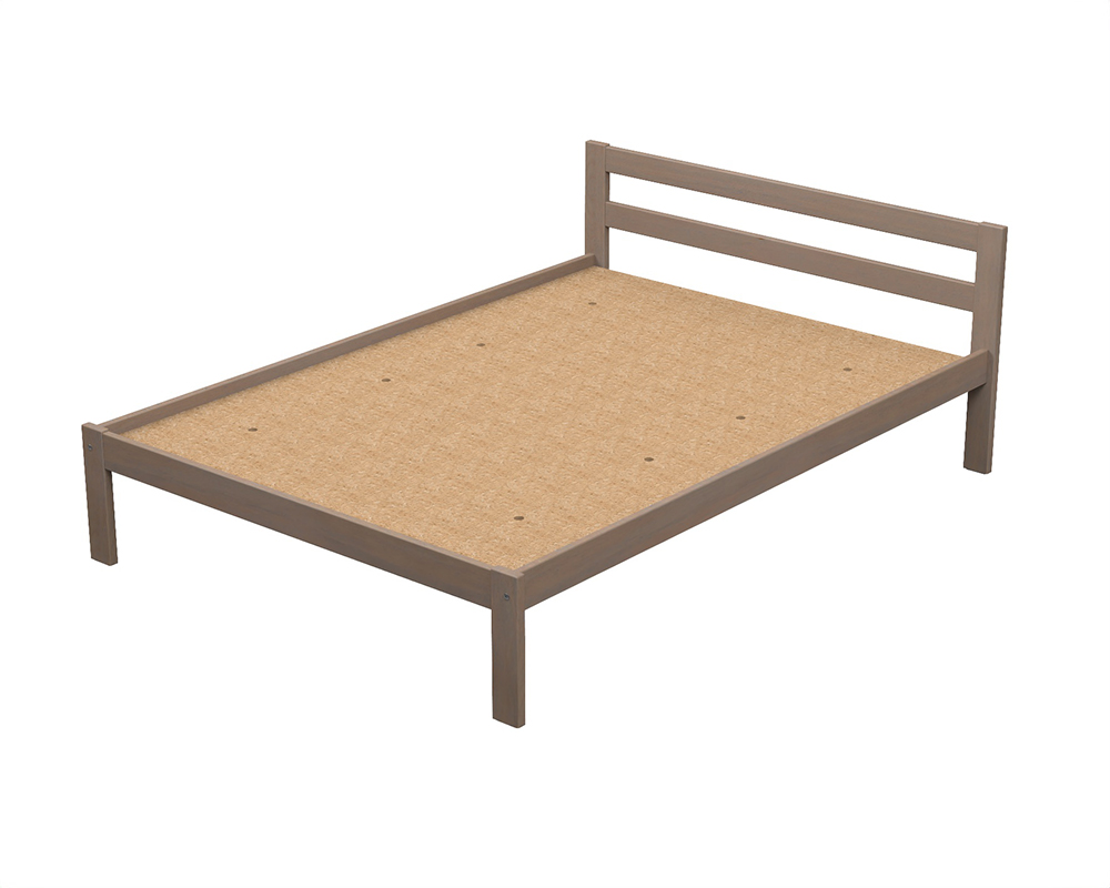 [MO-DLL000287] Lit VERCORS II tête de lit 2 traverses bois sommier aggloméré H34 cm - 140x200 cm