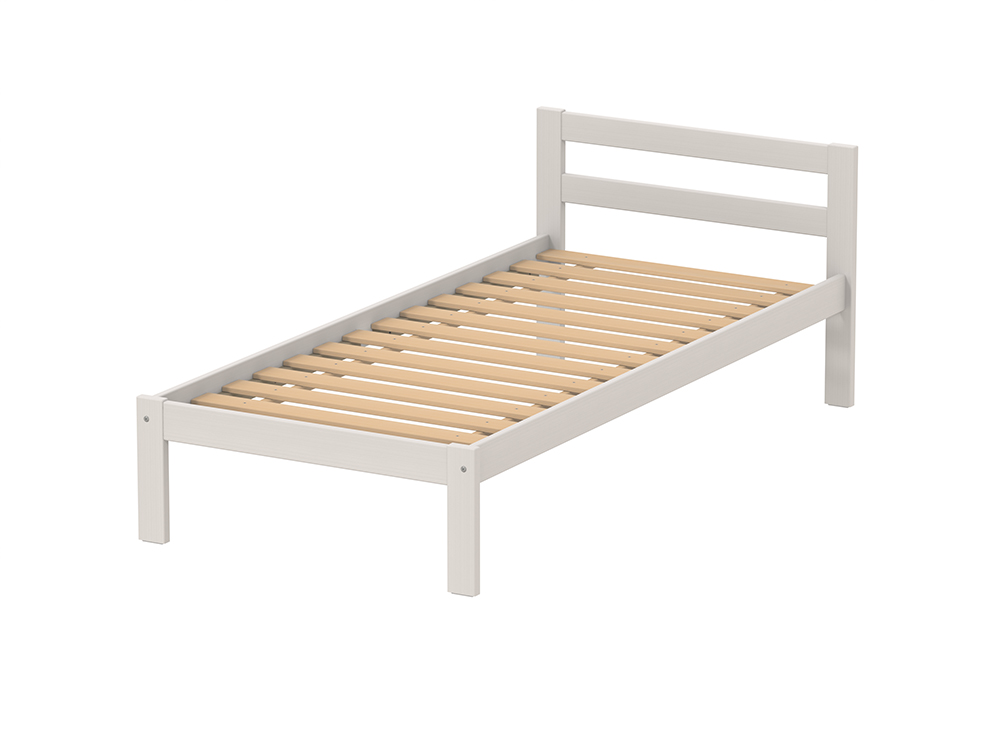 [MO-DLL000289] Lit VERCORS II tête de lit 2 traverses bois sommier à lattes rigides H34 cm - 80x200 cm