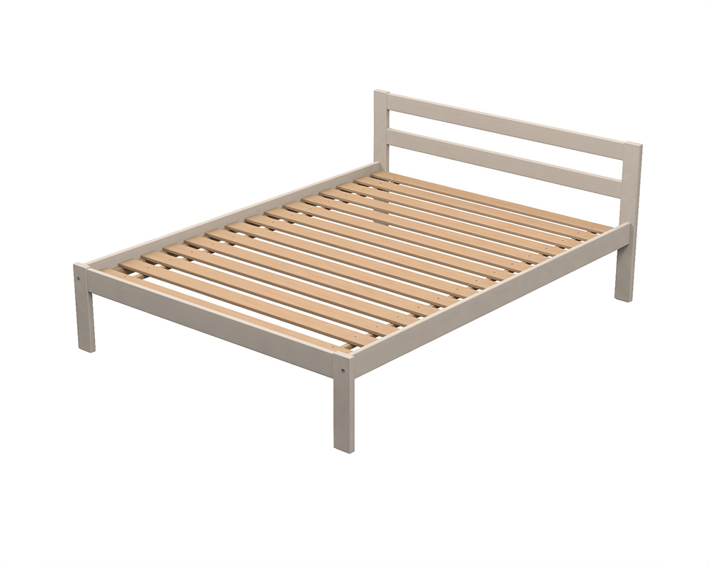 [MO-DLL000293] Lit VERCORS II tête de lit 2 traverses bois sommier à lattes rigides H34 cm - 140x190 cm