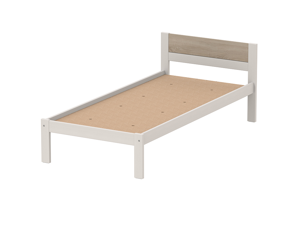 [MO-DLL000295] Lit VERCORS II tête de lit panneau mélaminé et bois sommier aggloméré H34 cm - 80x190 cm