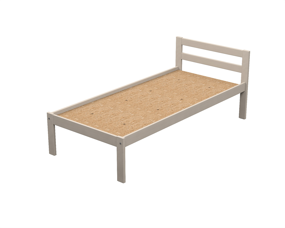 Lit VERCORS II tête de lit 2 traverses bois sommier aggloméré H40 cm - 80x190 cm