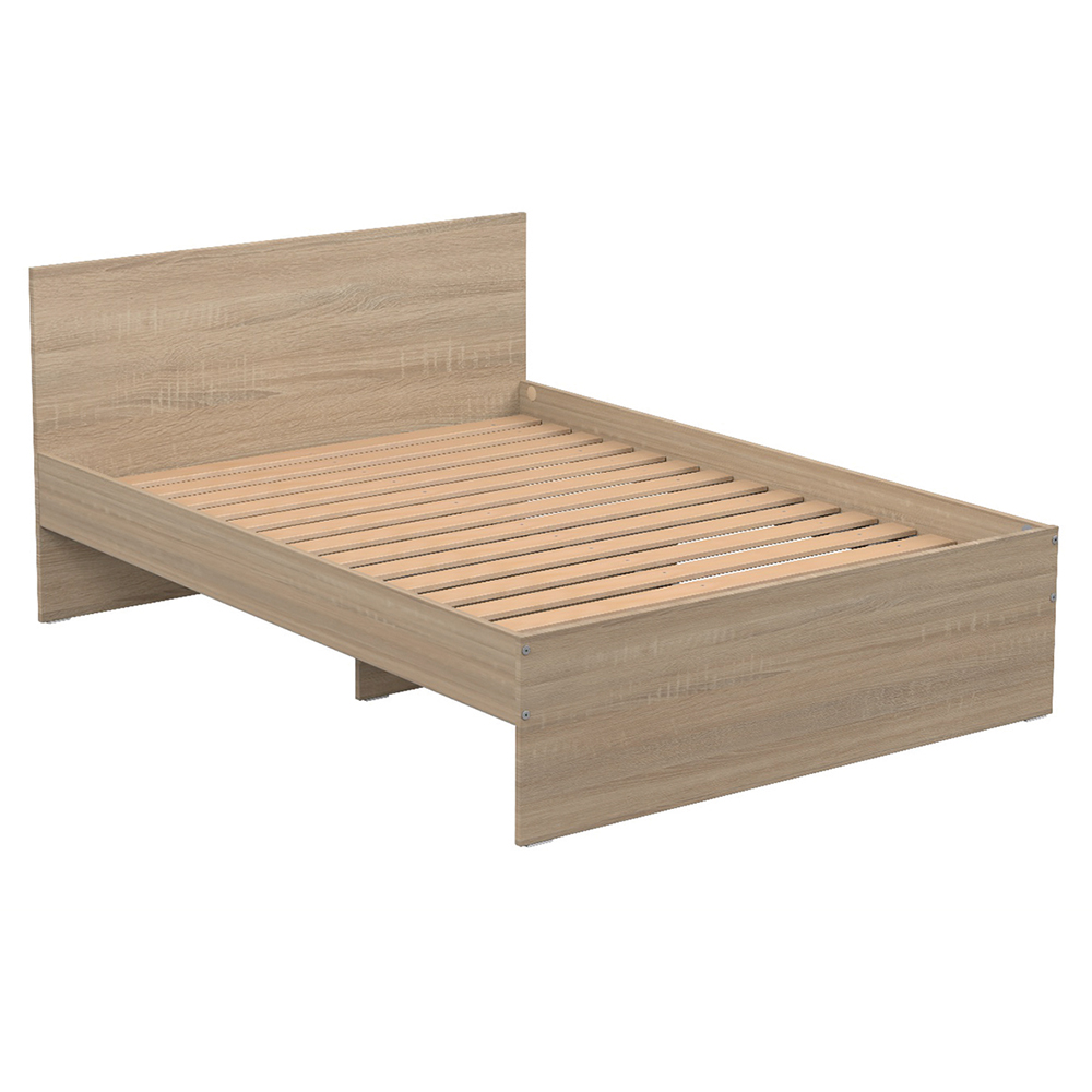[MO-DLL000629] Lit HABITAT tête de lit haute mélaminé sommier à lattes rigides H34 cm - 140x190 cm