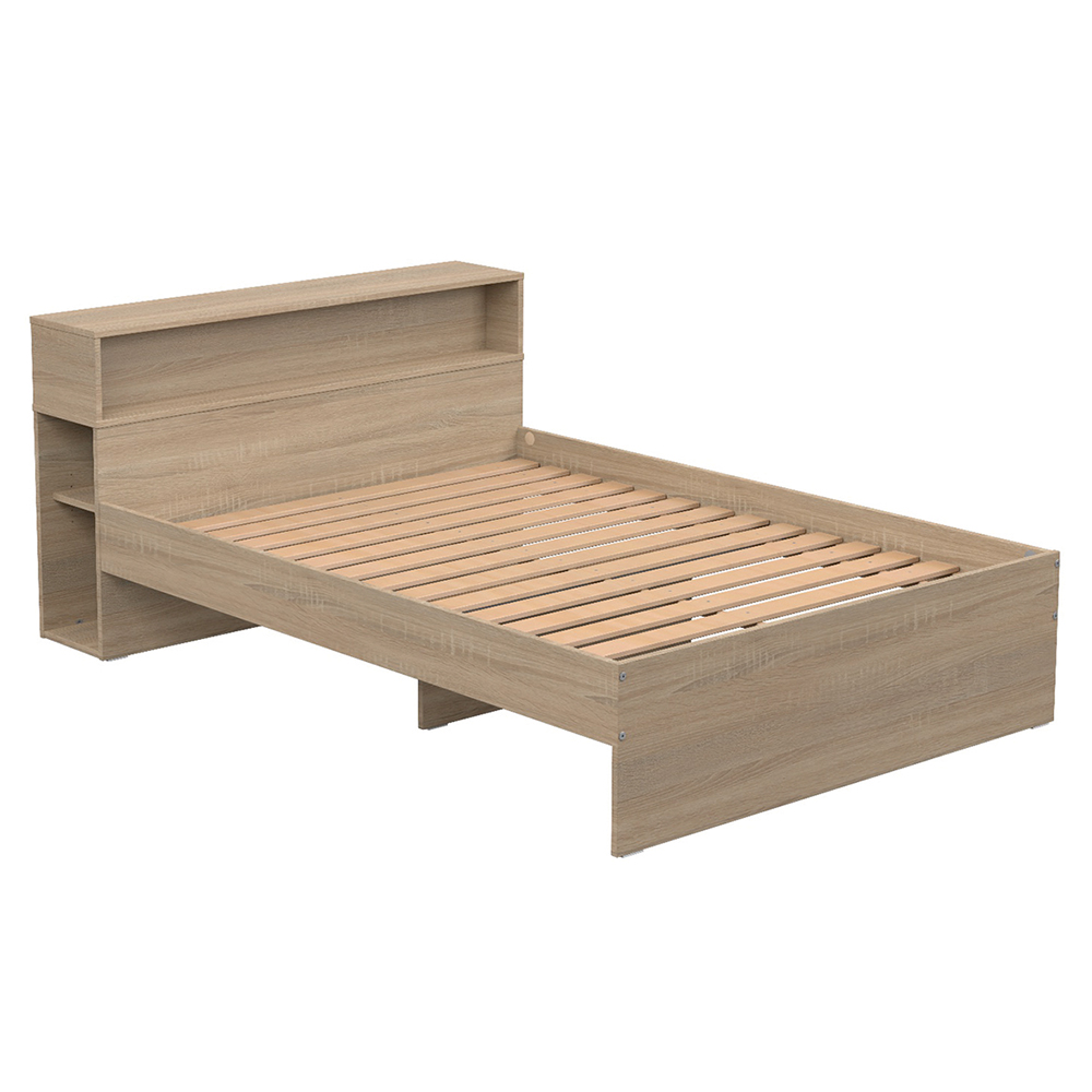 [MO-DLL000642] Lit cosy HABITAT mélaminé sommier à lattes rigides H34 cm - 140x200 cm