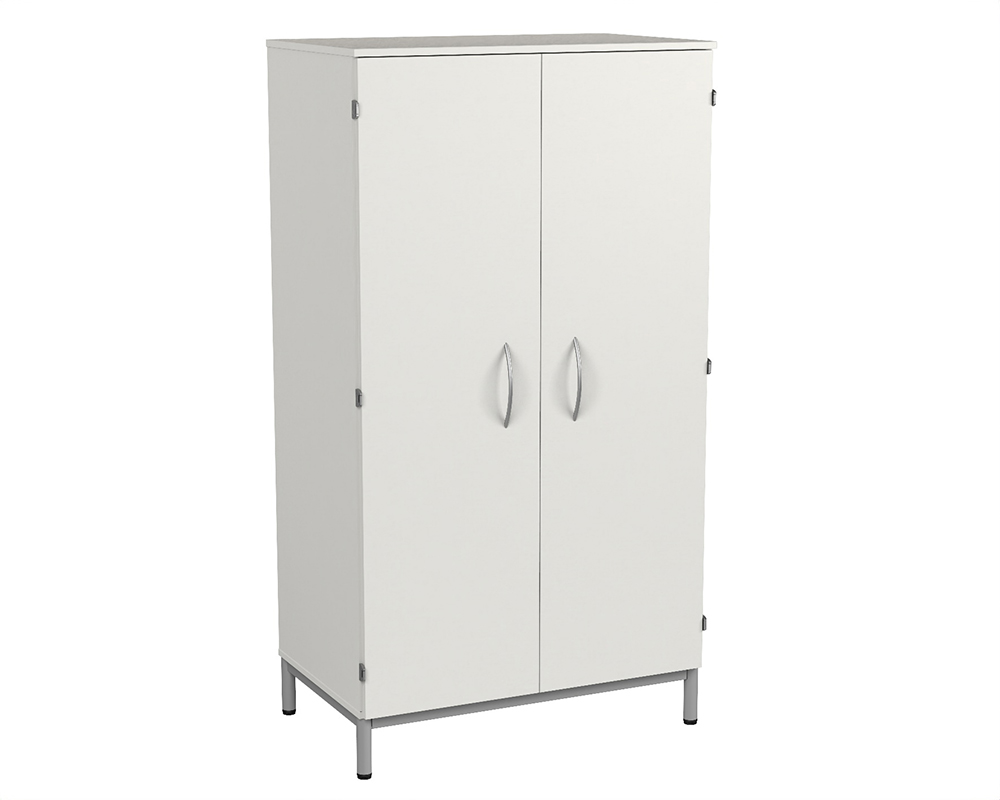 [MO-DRA000009] Armoire MÉTIS 2 portes 1/2 penderie et lingerie mélaminé et piètement époxy - L99xP64xH183 cm