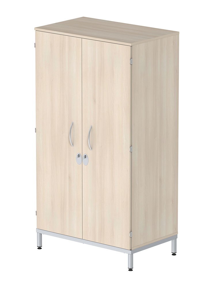 [MO-DRA000020] Armoire MÉTIS 2 portes moraillon 2x1/2 penderie et lingerie mélaminé et piètement époxy - L99xP64xH183 cm