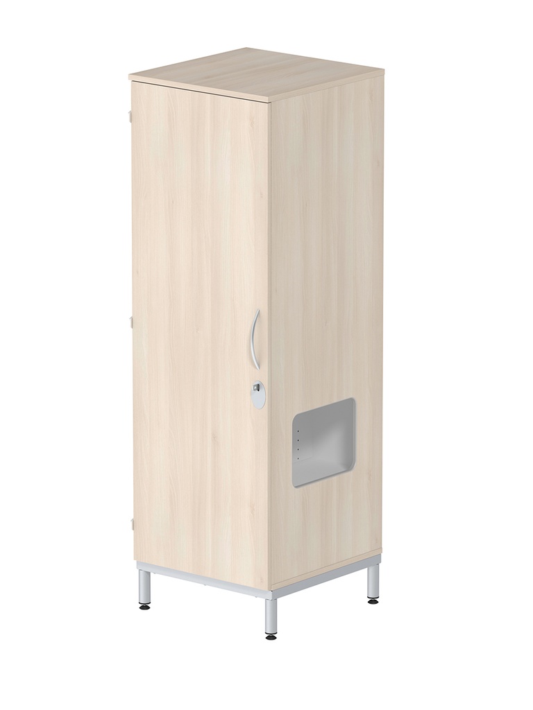 [MO-DRA000023/D] Armoire MÉTIS 1 porte moraillon niche à droite 1/2 penderie et lingerie mélaminé/époxy - L66xP64xH183 cm