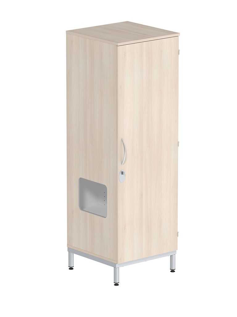 [MO-DRA000023/G] Armoire MÉTIS 1 porte moraillon niche à gauche 1/2 penderie et lingerie mélaminé/époxy - L66xP64xH183 cm
