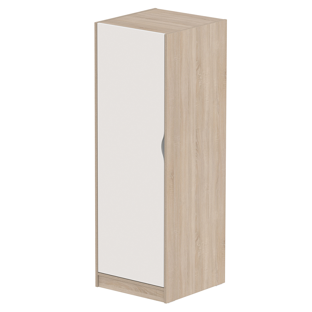 [MO-DRA000193/G] Armoire HABITAT 1 porte charnière à gauche 1/2 penderie et lingerie mélaminé - L59xP61xH176 cm