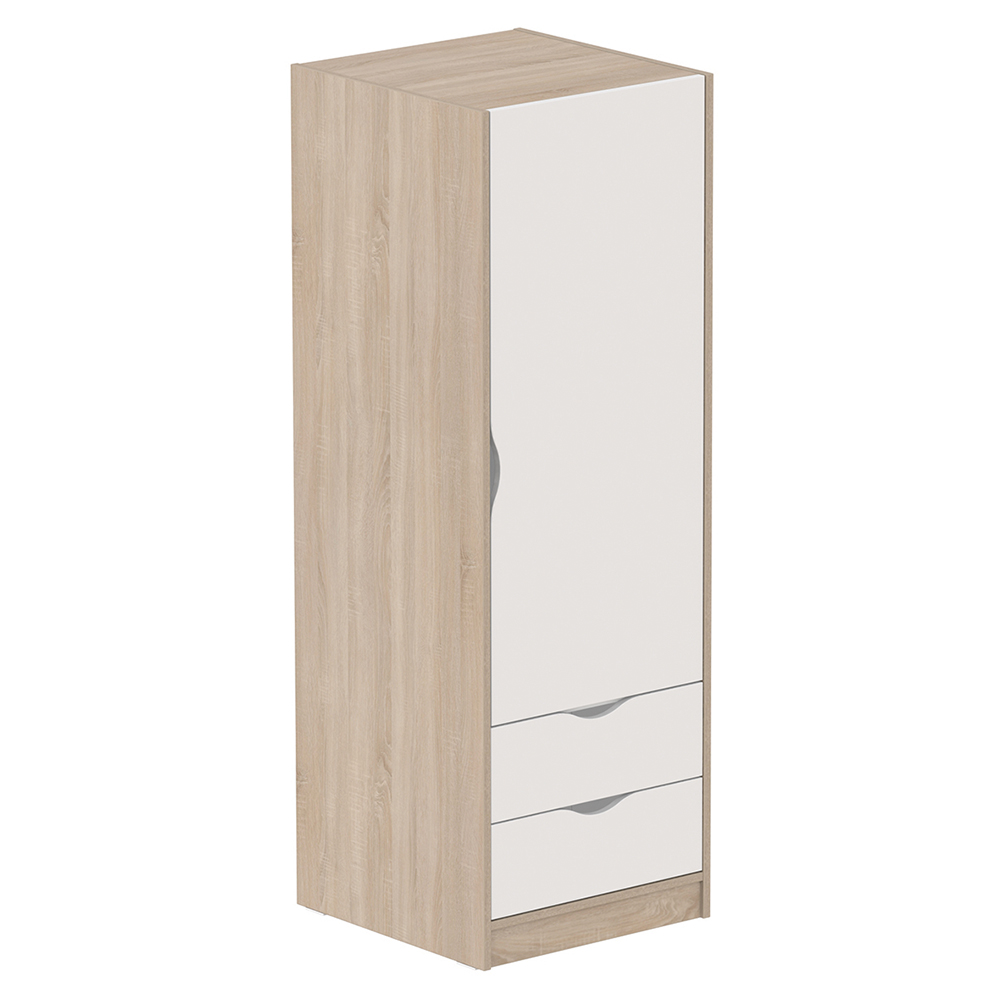 [MO-DRA000194/D] Armoire HABITAT 1 porte charnière à droite tout lingerie avec tiroir mélaminé - L59xP61xH176 cm