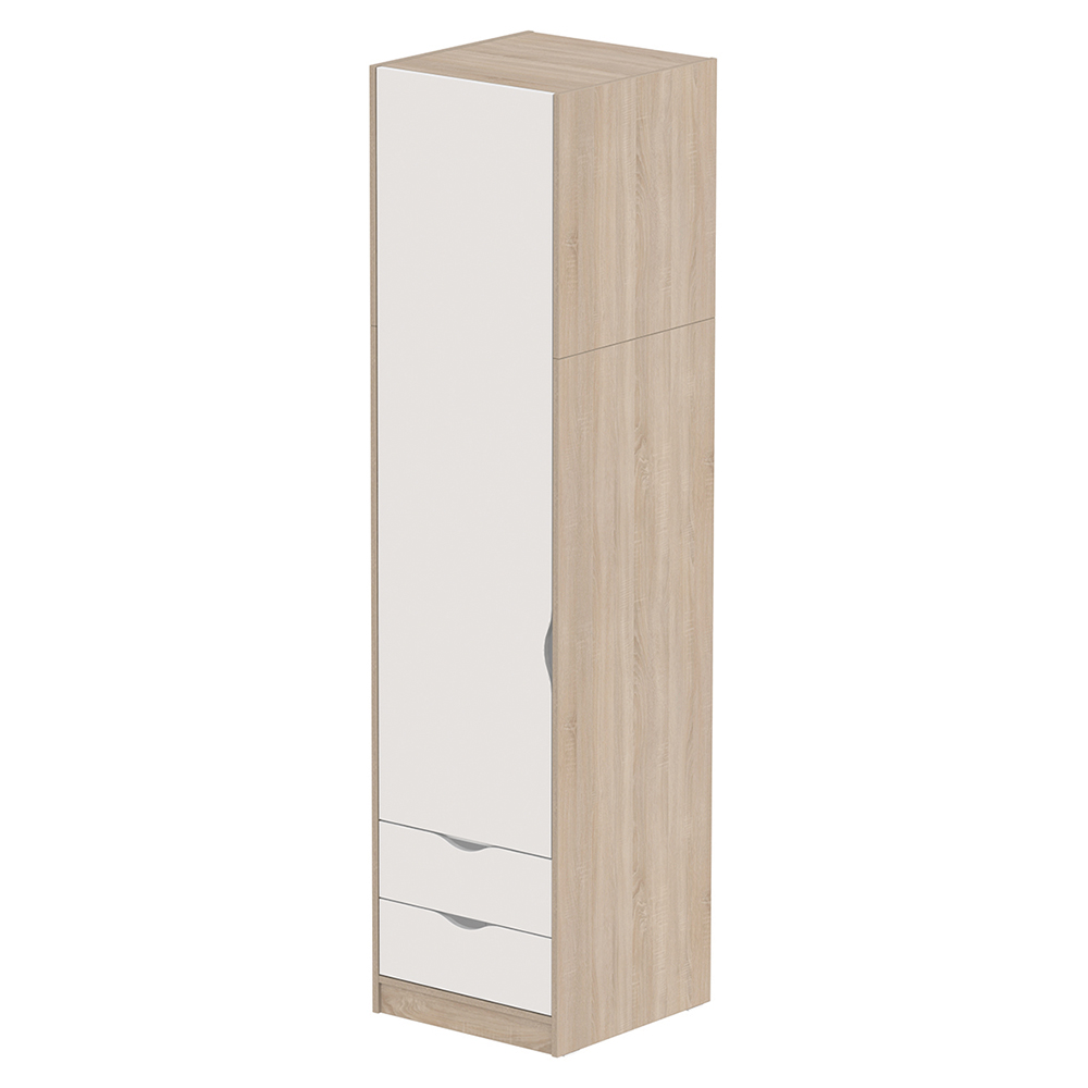 Armoire HABITAT 1 porte charnière à gauche tout lingerie avec tiroir mélaminé - L59xP61xH240 cm
