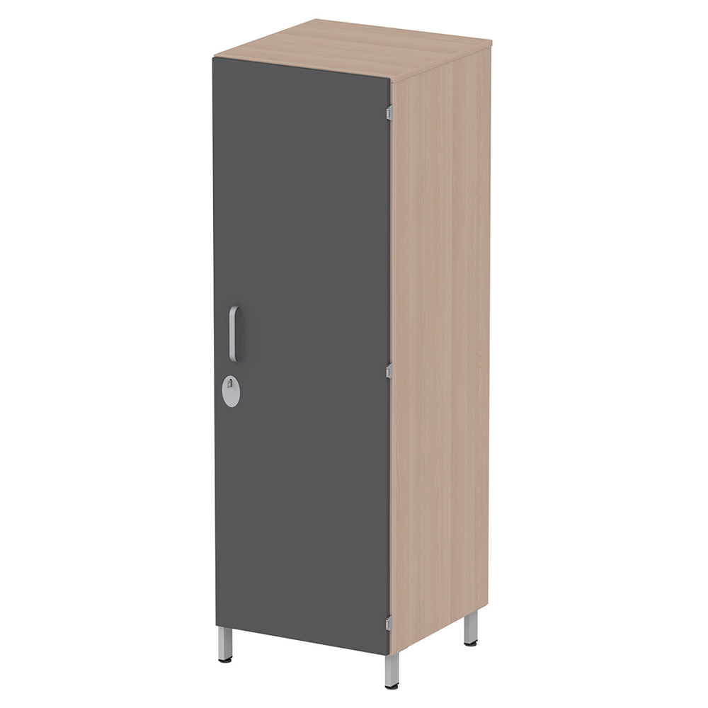 [MO-DRA000310/D] Armoire CUBIK 1 porte moraillon charnière à droite 1/2 penderie et lingerie mélaminé et époxy - L60xP60xH184 cm