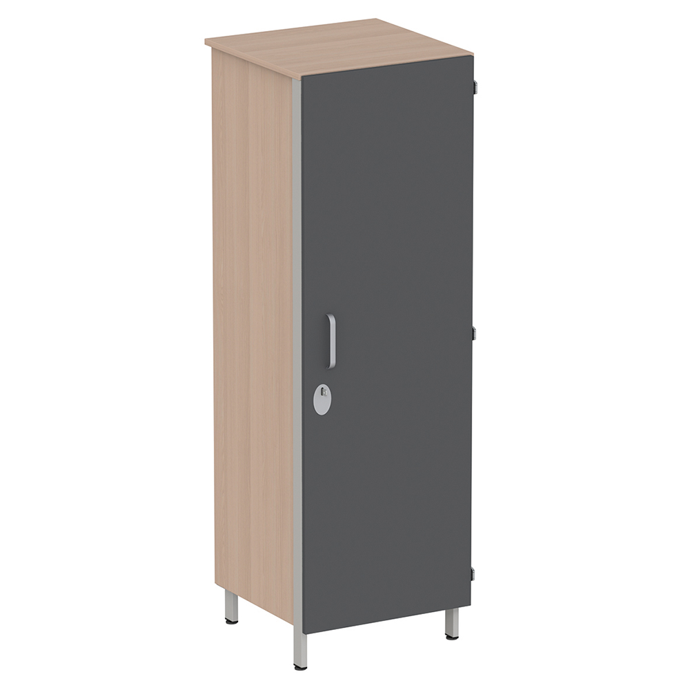 [MO-DRA000310/G] Armoire CUBIK 1 porte moraillon charnière à gauche 1/2 penderie et lingerie mélaminé et époxy - L60xP60xH184 cm