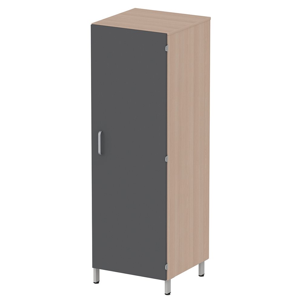 [MO-DRA000320/D] Armoire CUBIK 1 porte charnière à droite 1/2 penderie et lingerie mélaminé et époxy - L60xP60xH184 cm