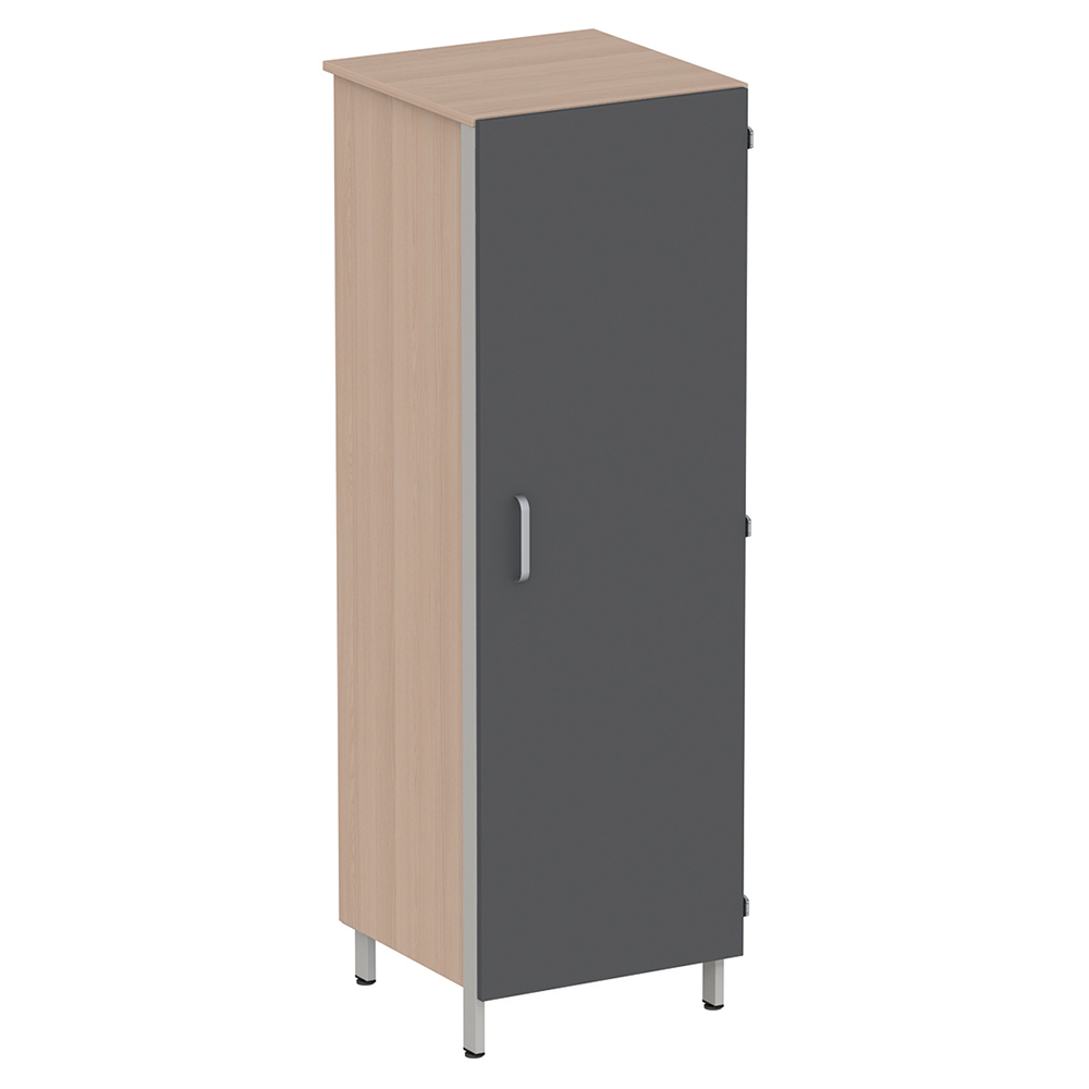 [MO-DRA000320/G] Armoire CUBIK 1 porte charnière à gauche 1/2 penderie et lingerie mélaminé et époxy - L60xP60xH184 cm