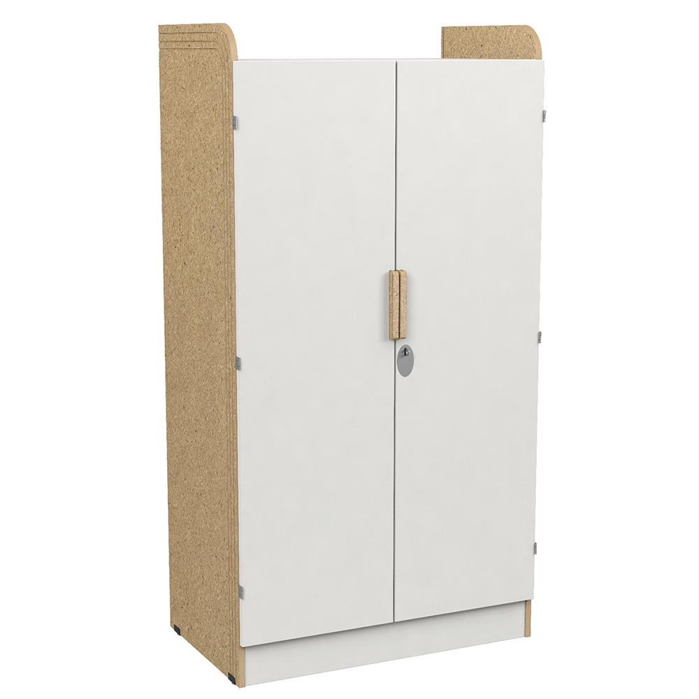 [MO-DRA000642] Armoire COSMO 2 portes moraillon 1/2 penderie et lingerie médium et médium - L100xP63,3xH191 cm