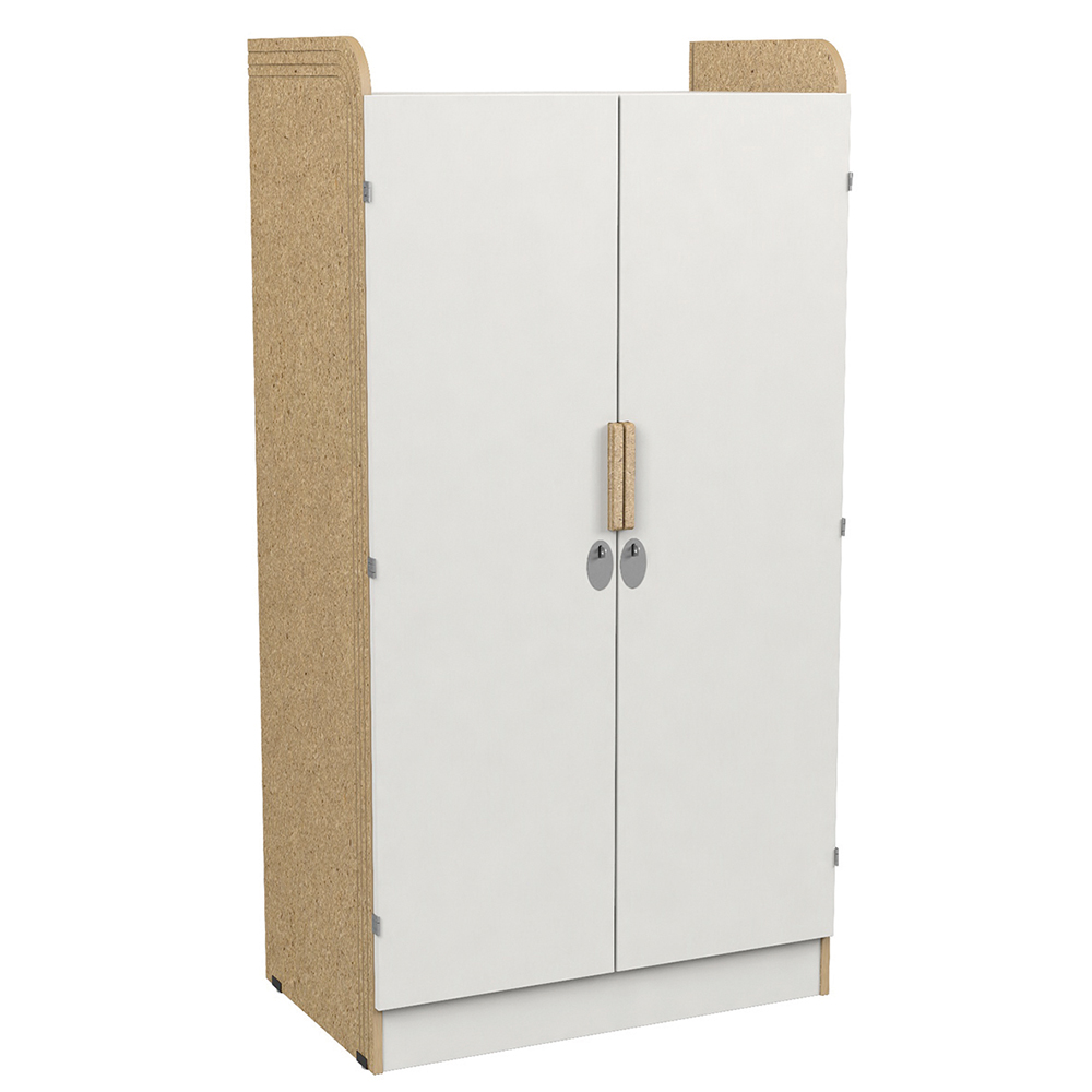 [MO-DRA000647] Armoire COSMO 2 portes moraillon 2x1/2 penderie et lingerie médium et médium - L100xP63,3xH191 cm