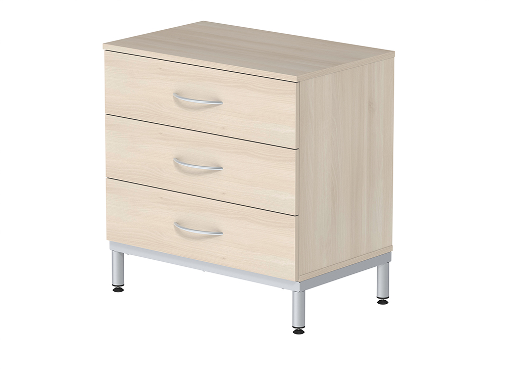 [MO-DRC000000] Commode MÉTIS 3 tiroirs mélaminé piètement époxy - L80xP54xH83 cm