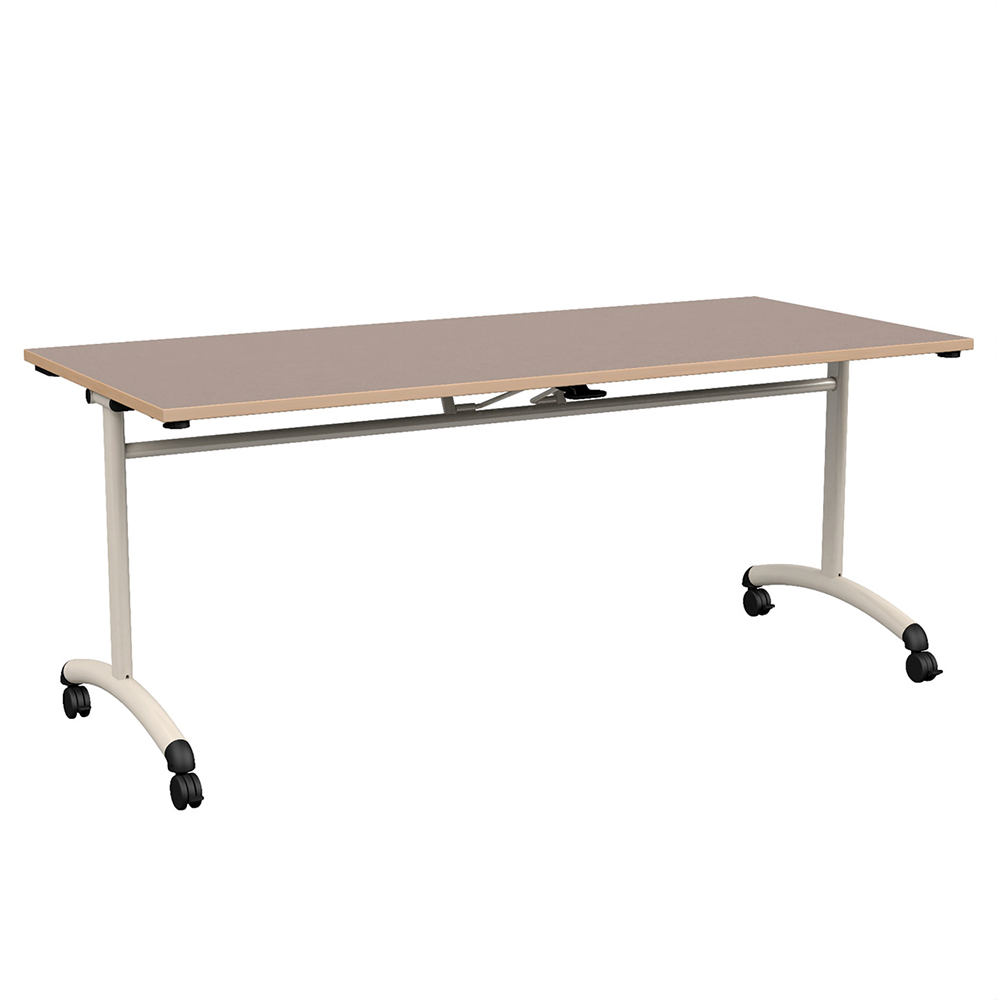 Table MOVE plateau ép.24 mm stratifié chant bois piètement époxy - 180x70 cm - T6