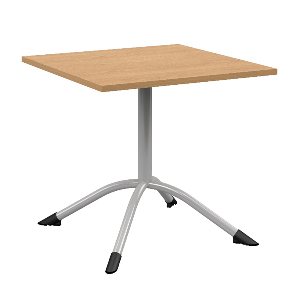 Table SARA plateau ép.24 mm stratifié chant ABS piètement central époxy - 80x80 cm - T6