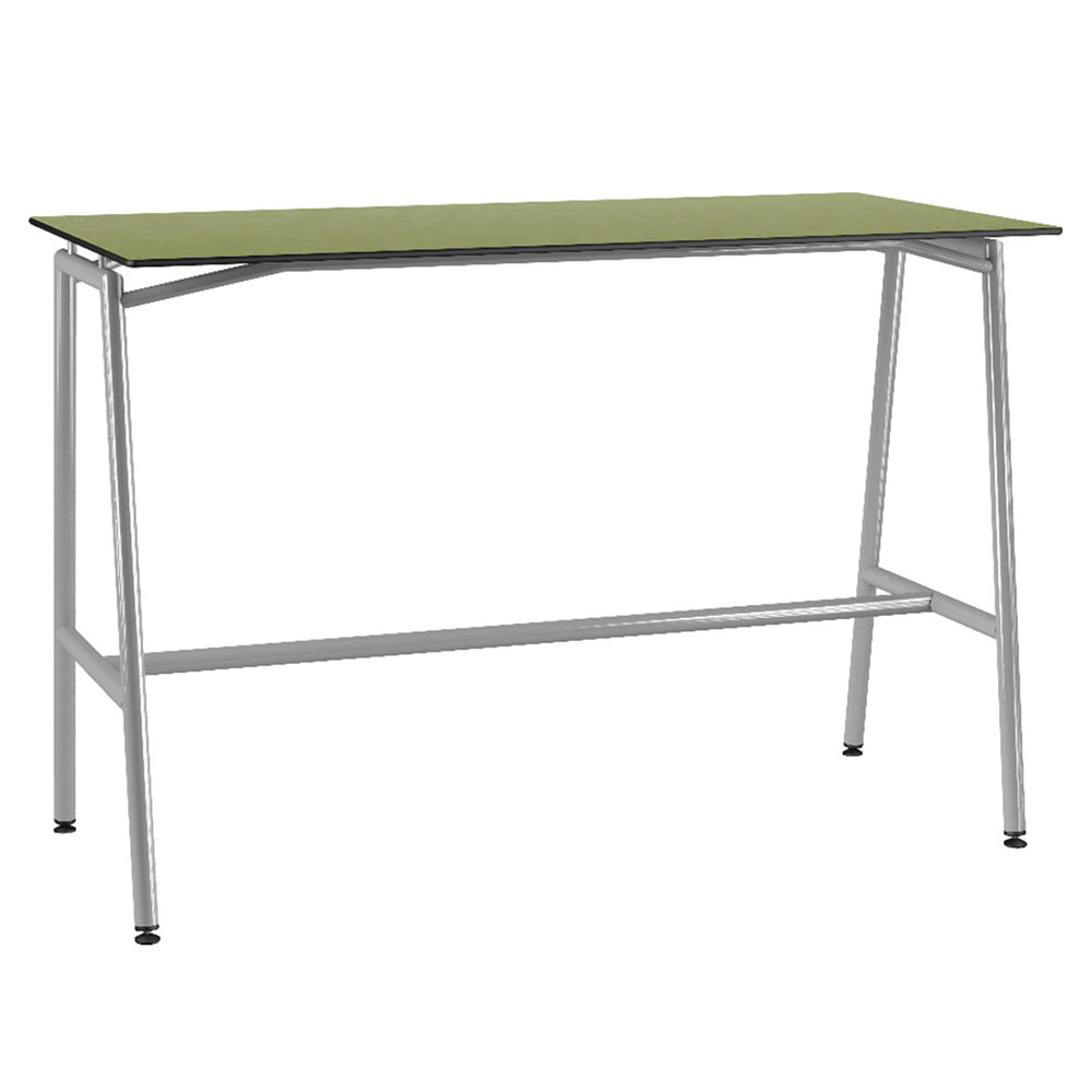 Mange-debout ELLA plateau stratifié compact chant âme noire piètement époxy - 160x80 cm - H110 cm