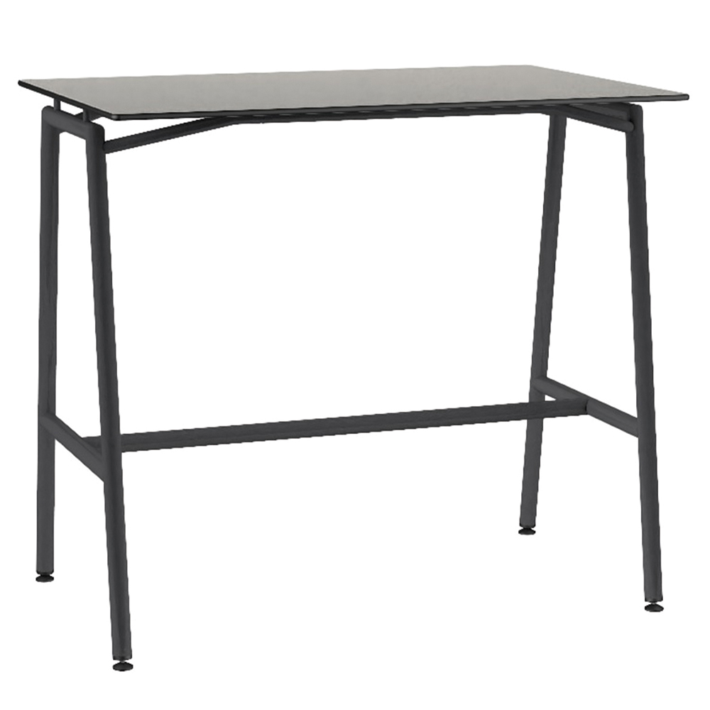 [MO-DTH000001] Mange-debout ELLA plateau stratifié compact chant âme noire piètement époxy - 120x80 cm - H110 cm