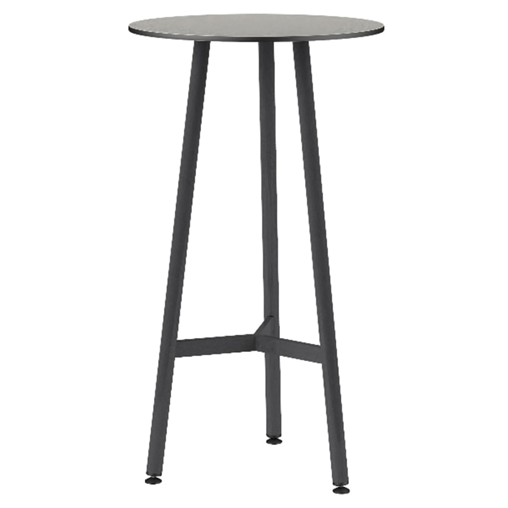 Mange-debout ELLA plateau stratifié compact chant âme noire piètement central époxy - D60 cm - H110 cm