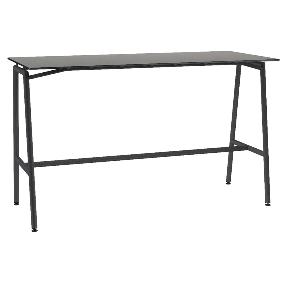 [MO-DTH000075] Mange-debout ELLA plateau stratifié compact chant âme noire piètement époxy - 180x80 cm - H110 cm