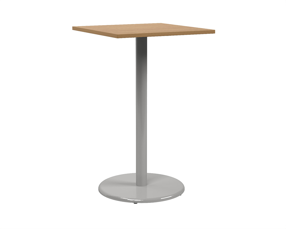 Mange-debout MENORCA plateau ép.24 mm stratifié chant ABS piètement époxy - 70x70 cm - H110 cm