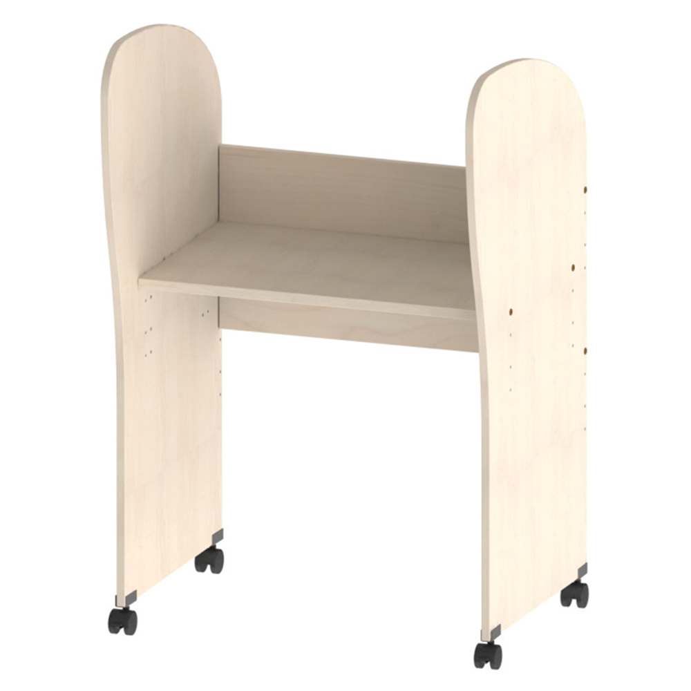 Bureau isoloir mobile plateau HR T2,T4 et T6 mélaminé - L84,4xP60xH130 cm