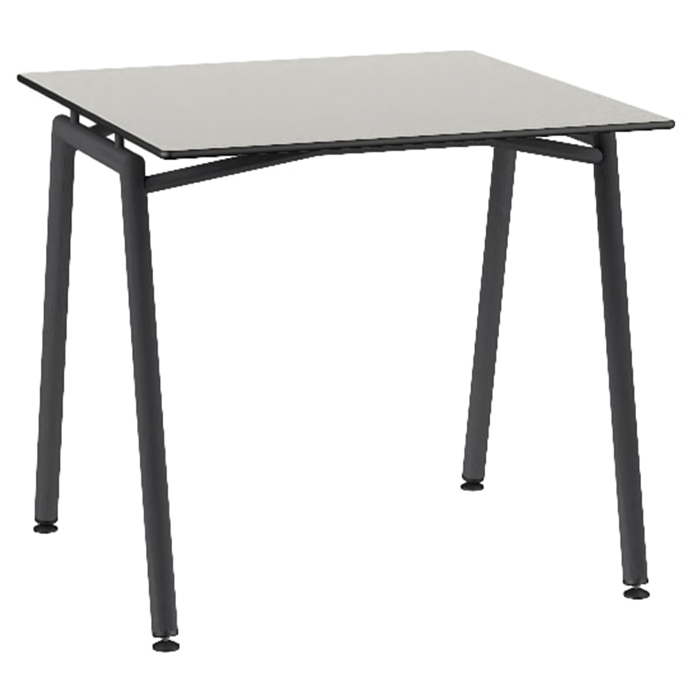 [MO-DTT000032] Table ELLA plateau stratifié compact chant âme noire piètement époxy - 80x80 cm - T6