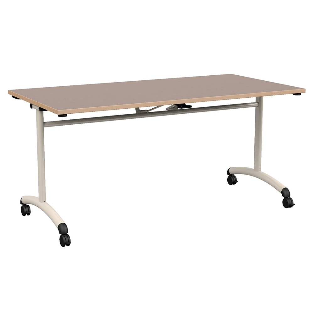 [MO-DTT000255] Table MOVE plateau ép.24 mm stratifié chant bois piètement époxy - 160x80 cm - T6