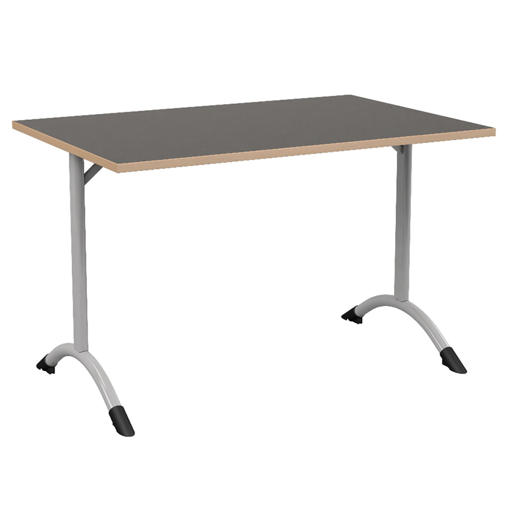 Table SARA DL plateau ép.24 mm stratifié chant bois piètement époxy - 120x80 cm - T6