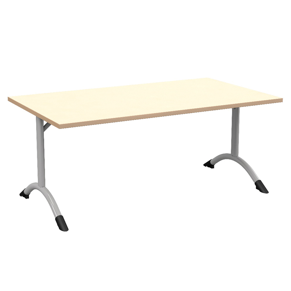 Table SARA DL plateau ép.24 mm stratifié chant bois piètement époxy - 140x80 cm - T3