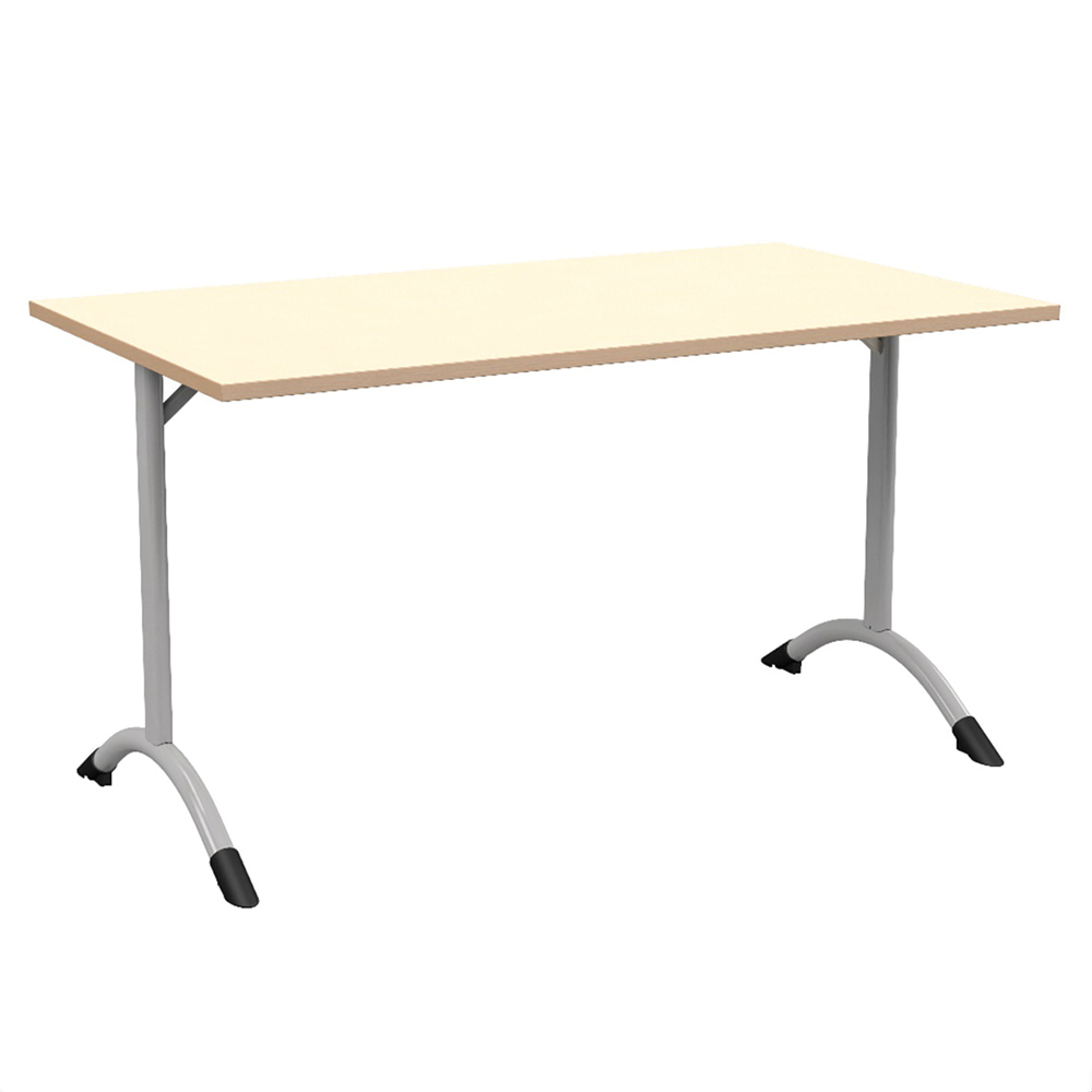 Table SARA DL plateau antibruit ép.24 mm stratifié chant bois piètement époxy - 140x80 cm - T6