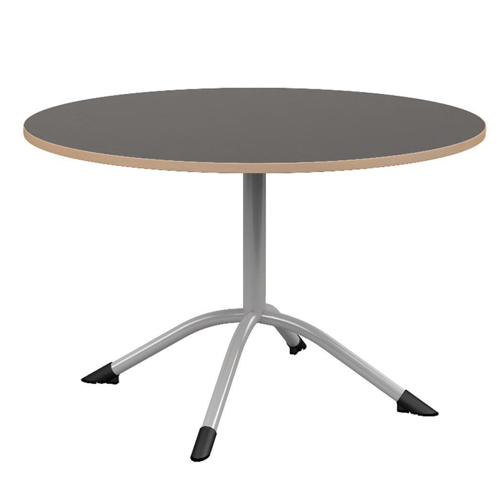 Table SARA plateau antibruit ép.24 mm stratifié chant bois piètement central époxy - D120 cm - T6