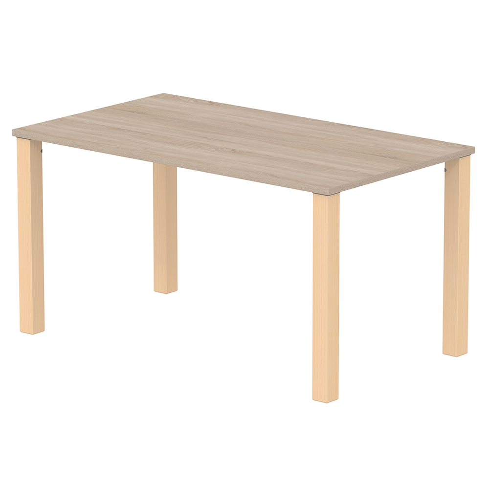 Table CARRÉA plateau ép.24 mm stratifié chant ABS piètement bois - 140x80 cm - T6
