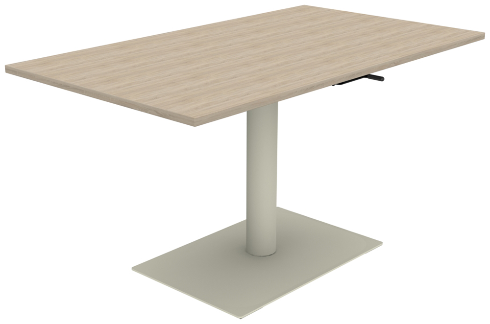 Table MANO HR plateau ép.24 mm stratifié chant ABS piètement époxy - 140x80 cm - H67-90 cm