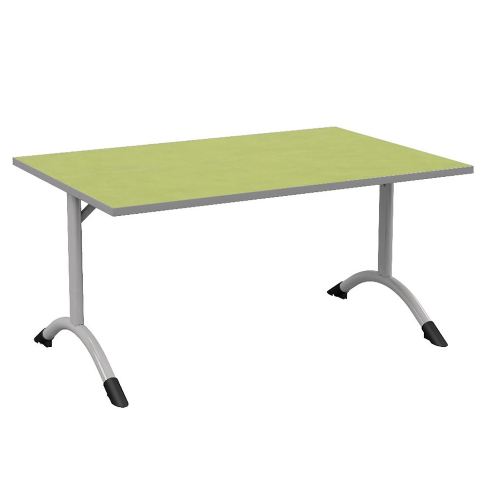 Table SARA DL plateau antibruit ép.26 mm SOFTOP® chant ABS gris piètement époxy - 120x80 cm - T3