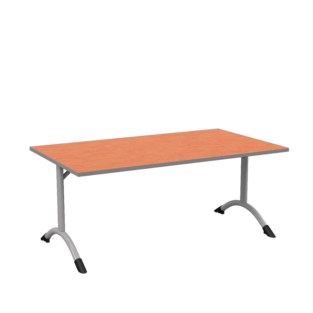 Table SARA DL plateau antibruit ép.26 mm SOFTOP® chant ABS gris piètement époxy - 140x80 cm - T3