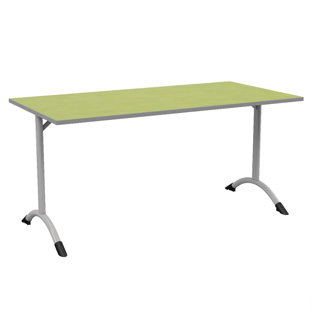 [MO-DTT001045] Table SARA DL plateau antibruit ép.26 mm SOFTOP® chant ABS gris piètement époxy - 180x80 cm - T6