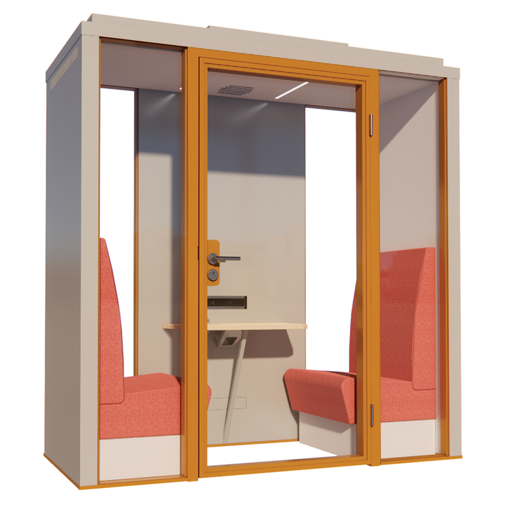 [MO-DWQ000014] Cabine acoustique FIZZ BOX W2 fond vitré - 2 personnes - L217xP97xH229 cm