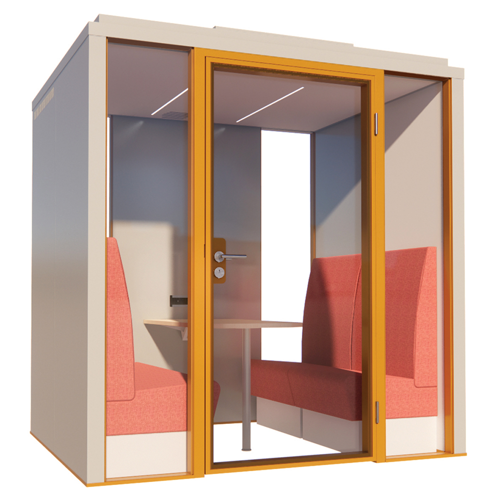 [MO-DWQ000015] Cabine acoustique FIZZ BOX W4 - 4 personnes - L217xP177xH229 cm