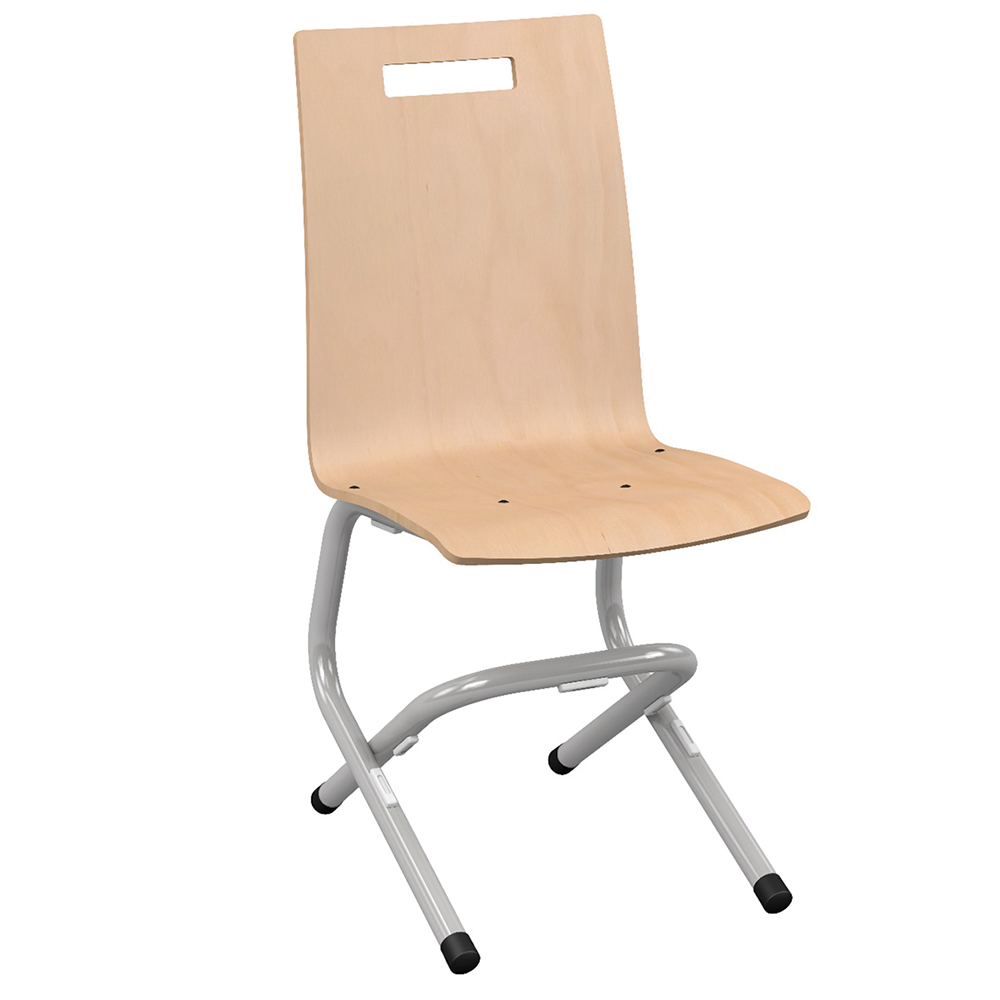 Chaise ÉVY coque C1 Classic bois Blueprotech® piètement aluminium époxy - T6