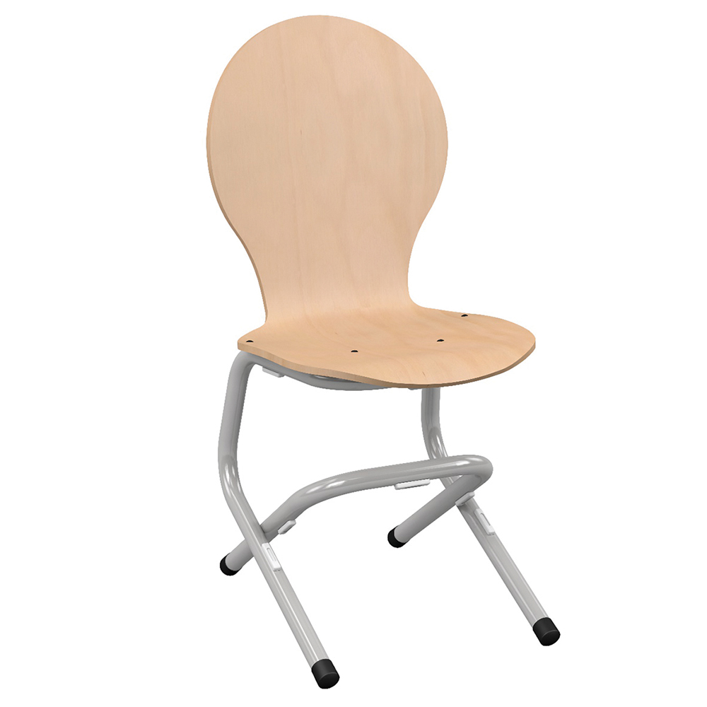Chaise ÉVY coque C10 Evine bois Blueprotech® piètement aluminium époxy - T6